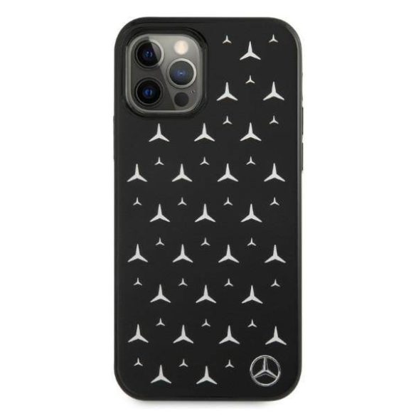 Mercedes MEHCP12LESPBK iPhone 12 Pro Max 6,7" fekete ezüst csillag mintás keménytok