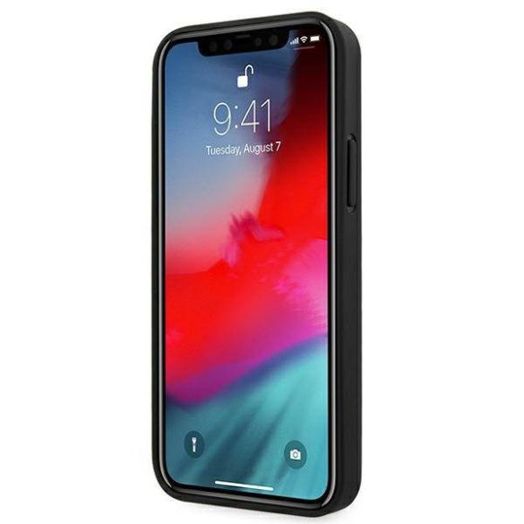 Mercedes MEHCP12LSPSBK iPhone 12 Pro Max 6,7" fekete bőr steppelt dombornyomott keménytok