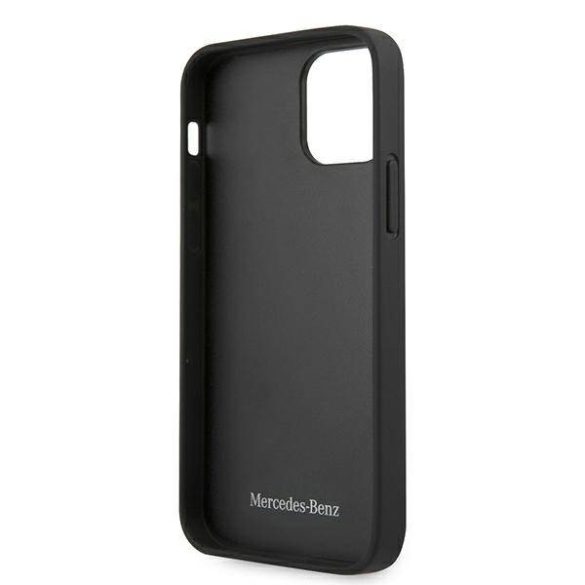 Mercedes MEHCP12LSPSBK iPhone 12 Pro Max 6,7" fekete bőr steppelt dombornyomott keménytok