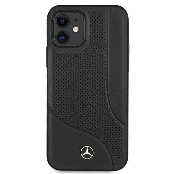 Mercedes MEHCP12SCDOBK iPhone 12 mini 5,4" fekete perforált bőr keménytok