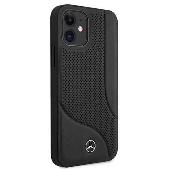 Mercedes MEHCP12SCDOBK iPhone 12 mini 5,4" fekete perforált bőr keménytok