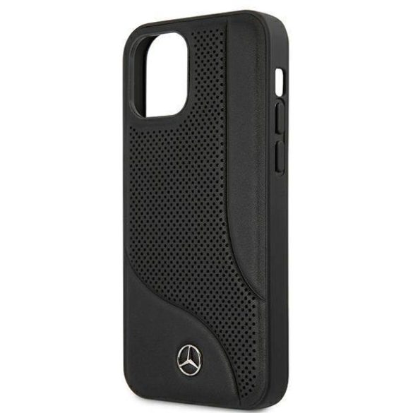 Mercedes MEHCP12SCDOBK iPhone 12 mini 5,4" fekete perforált bőr keménytok