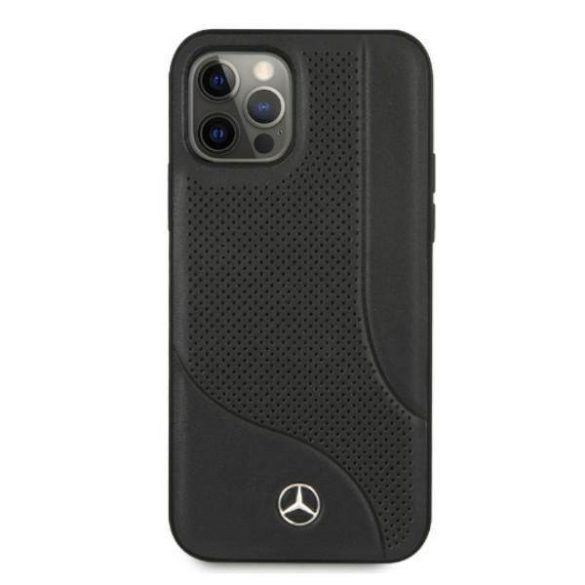 Mercedes MEHCP12LCDOBK iPhone 12 Pro Max 6,7" fekete perforált bőr keménytok