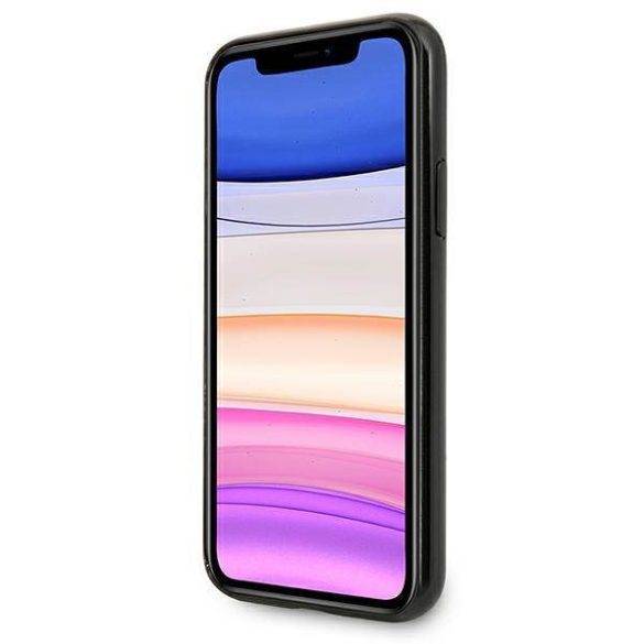 Mercedes MEHCN61ESPBK iPhone 11 6,1" / Xr fekete Ezüst csillag mintás keménytok