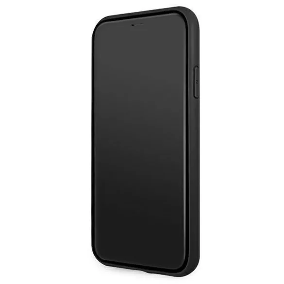 Mercedes MEHCN61PSQBK iPhone 11 6,1" / Xr fekete csillag mintás bőr keménytok