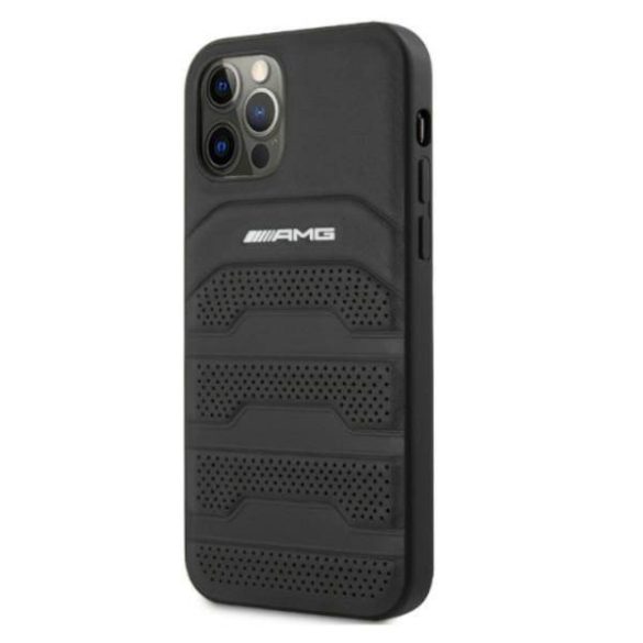 AMG AMHCP12LGSEBK iPhone 12 Pro Max 6,7" fekete dombornyomott keménytok