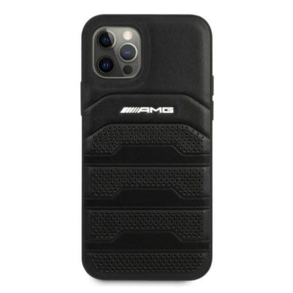AMG AMHCP12LGSEBK iPhone 12 Pro Max 6,7" fekete dombornyomott keménytok