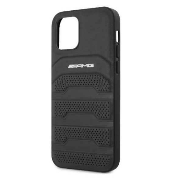 AMG AMHCP12LGSEBK iPhone 12 Pro Max 6,7" fekete dombornyomott keménytok