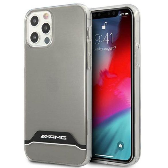 AMG AMHCP12MTCBW iPhone 12/12 Pro  fekete-fehér átlátszó galvanizált keménytok