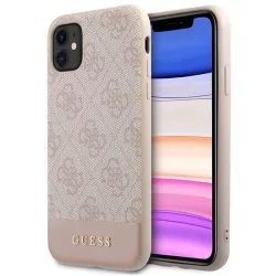   Guess GUHCN61G4GLPI iPhone 11 6,1" / Xr rózsaszín 4G Stripe Collection keménytok