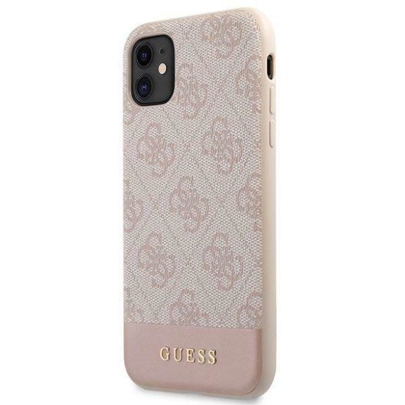 Guess GUHCN61G4GLPI iPhone 11 6,1" / Xr rózsaszín 4G Stripe Collection keménytok