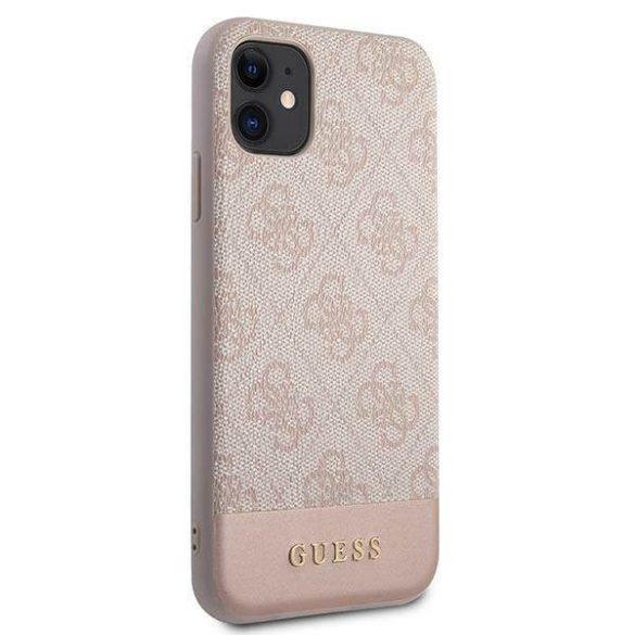 Guess GUHCN61G4GLPI iPhone 11 6,1" / Xr rózsaszín 4G Stripe Collection keménytok