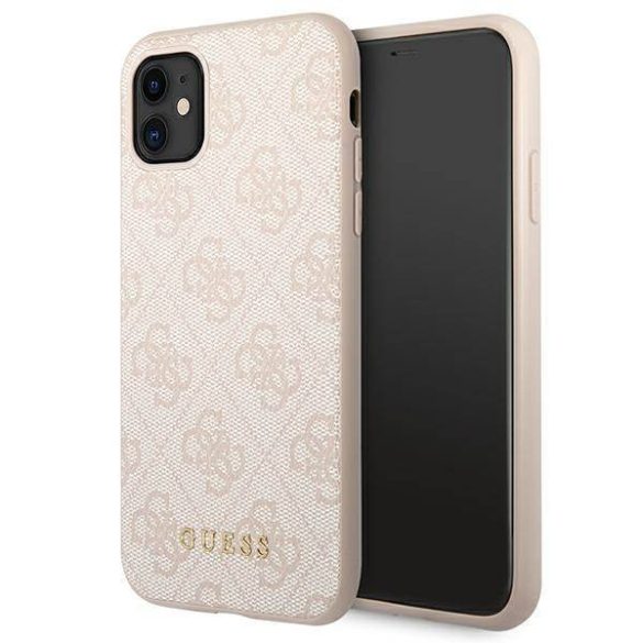 Guess GUHCN61G4GFPI iPhone 11 / Xr 6,1" rózsaszín keménytok 4G fém arany logó