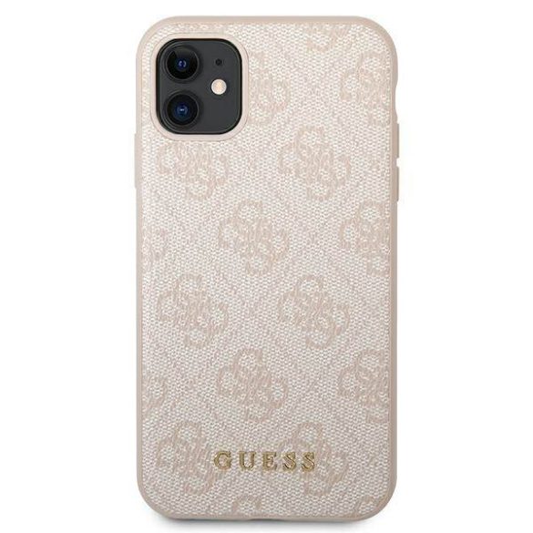Guess GUHCN61G4GFPI iPhone 11 / Xr 6,1" rózsaszín keménytok 4G fém arany logó