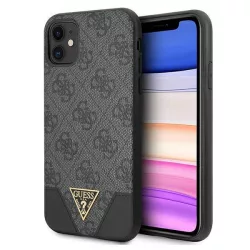   Guess GUHCN61PU4GHBK iPhone 11 6,1" / Xr szürke 4G Triangle Collection keménytok