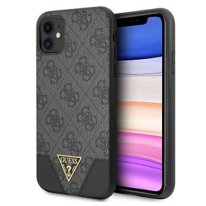 Guess GUHCN61PU4GHBK iPhone 11 6,1" / Xr szürke 4G Triangle Collection keménytok