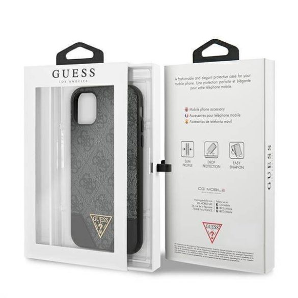 Guess GUHCN61PU4GHBK iPhone 11 6,1" / Xr szürke 4G Triangle Collection keménytok