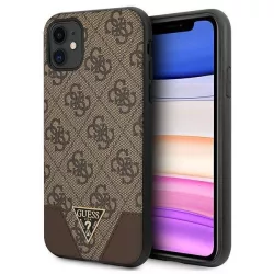   Guess GUHCN61PU4GHBR iPhone 11 6,1" / Xr 6,1" barna 4G Triangle Collection keménytok