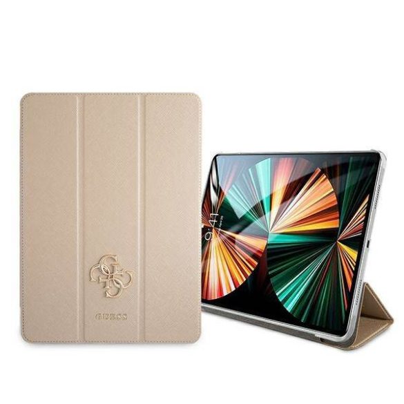 Guess GUIC12PUSASGO iPad 12,9" 2021 arany Saffiano Collection könyvtok