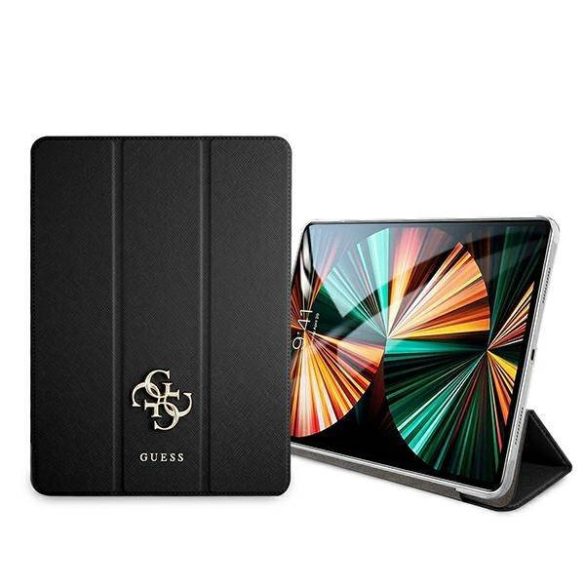 Guess GUIC12PUSASBK iPad 12,9" 2021 fekete Saffiano Collection könyvtok