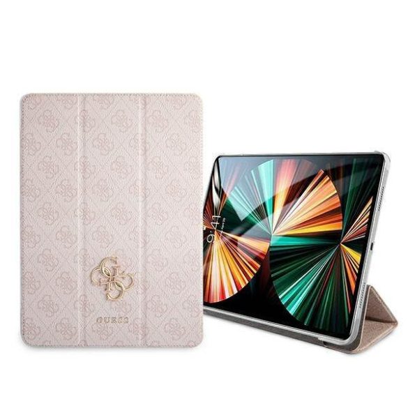 Guess GUIC12G4GFPI iPad 12,9" 2021 rózsaszín 4G Collection könyvtok