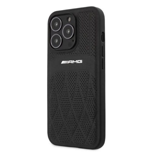 AMG AMHCP13LOSDBK iPhone 13 Pro / 13 6,1" fekete keménytok ívelt vonalakkal