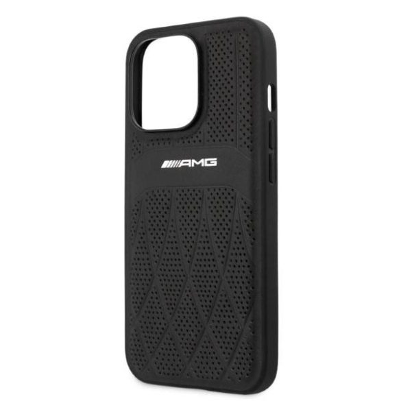 AMG AMHCP13LOSDBK iPhone 13 Pro / 13 6,1" fekete keménytok ívelt vonalakkal