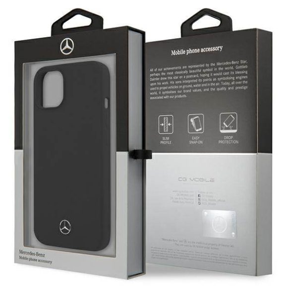 Mercedes MEHCP13SSILBK iPhone 13 mini 5,4" fekete keménytok Silicone Line
