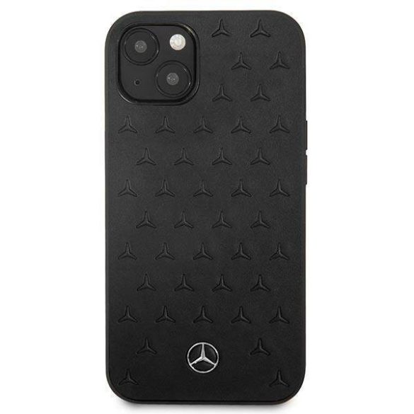 Mercedes MEHCP13SPSQBK iPhone 13 mini 5,4" fekete csillag mintás bőr keménytok