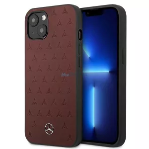 Mercedes MEHCP13SPSQRE iPhone 13 mini 5,4" piros csillag mintás bőr keménytok