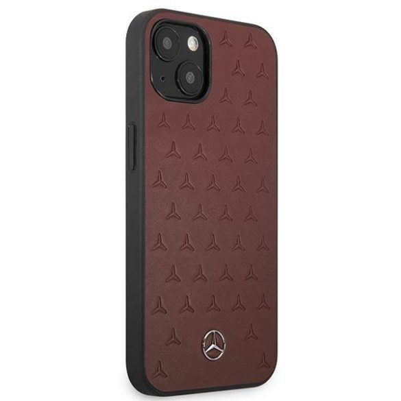 Mercedes MEHCP13SPSQRE iPhone 13 mini 5,4" piros csillag mintás bőr keménytok