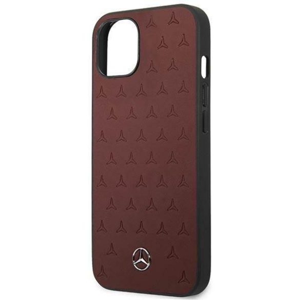 Mercedes MEHCP13SPSQRE iPhone 13 mini 5,4" piros csillag mintás bőr keménytok