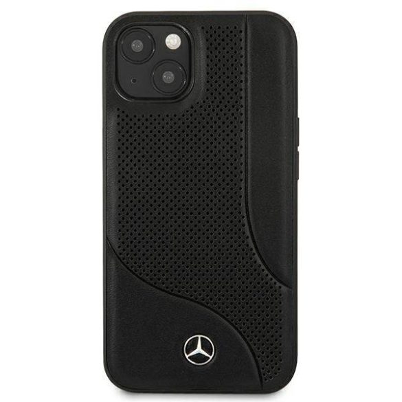Mercedes MEHCP13SCDOBK iPhone 13 mini 5,4" fekete bőr perforált keménytok