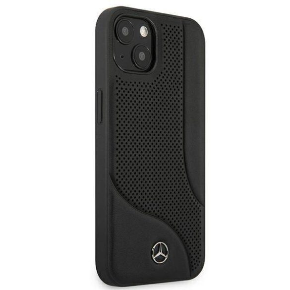 Mercedes MEHCP13SCDOBK iPhone 13 mini 5,4" fekete bőr perforált keménytok