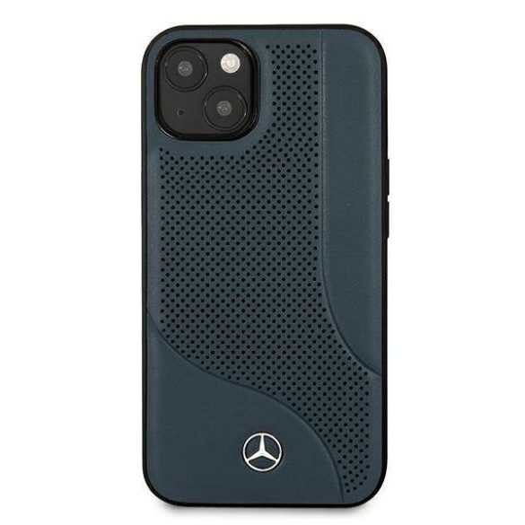 Mercedes MEHCP13SCDONA iPhone 13 mini 5,4" kék bőr perforált keménytok