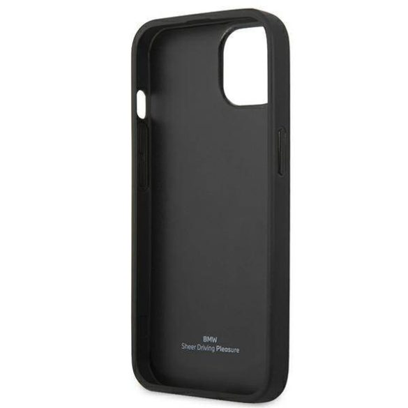 Etui BMW BMHCP13MRSPPR iPhone 13 / 14 / 15 6.1" piros keménytok Bőr Curve perforált bőrből