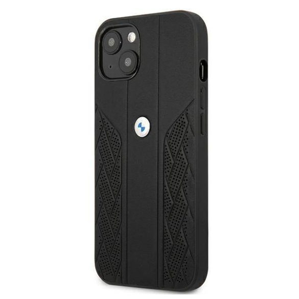 BMW BMHCP13SRSPPPK iPhone 13 mini 5,4" fekete bőr Curve perforált keménytok