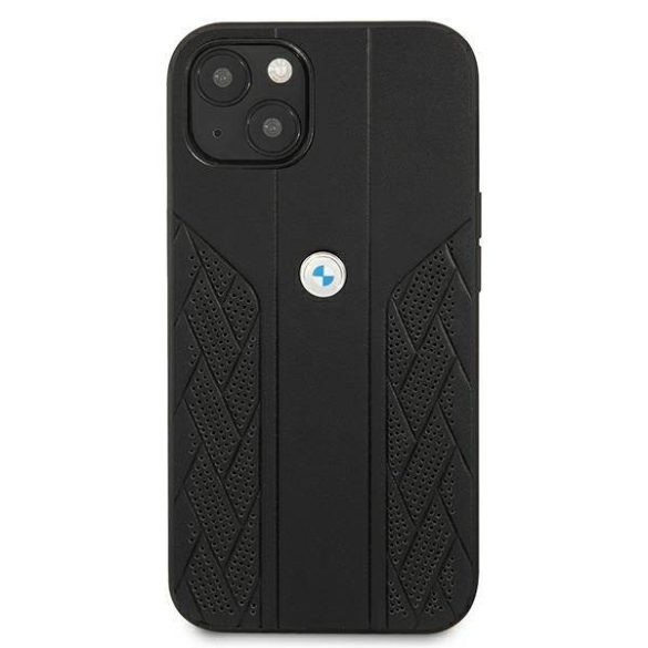 BMW BMHCP13SRSPPPK iPhone 13 mini 5,4" fekete bőr Curve perforált keménytok