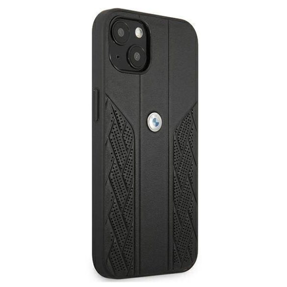 BMW BMHCP13SRSPPPK iPhone 13 mini 5,4" fekete bőr Curve perforált keménytok