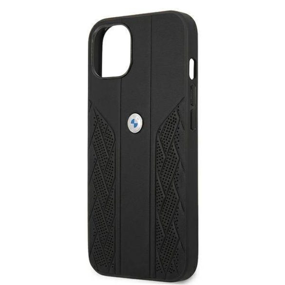 BMW BMHCP13SRSPPPK iPhone 13 mini 5,4" fekete bőr Curve perforált keménytok