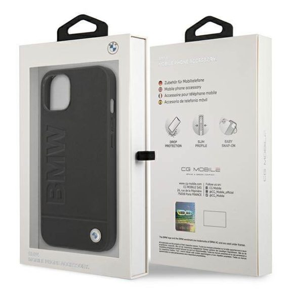 Etui BMW BMHCP13MSLLBK iPhone 13 / 14 / 15 6.1" fekete keménytok Signature Collection Logo 