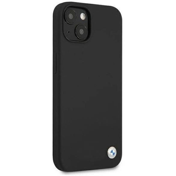 Etui BMW BMHCP13MSILBK iPhone 13 / 14 / 15 6.1" fekete keménytok szilikon Signature Collectionsal