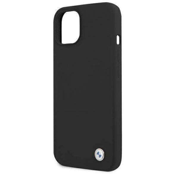 Etui BMW BMHCP13MSILBK iPhone 13 / 14 / 15 6.1" fekete keménytok szilikon Signature Collectionsal