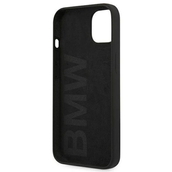 Etui BMW BMHCP13MSILBK iPhone 13 / 14 / 15 6.1" fekete keménytok szilikon Signature Collectionsal