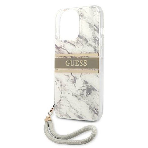 Guess GUHCP13XKMABGR iPhone 13 Pro Max 6,7" szürke Marble Strap Collection keménytok