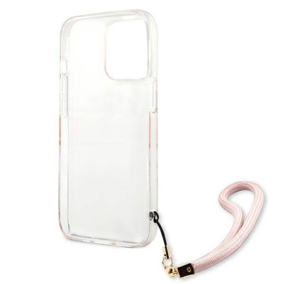 Guess GUHCP13XKMABPI iPhone 13 Pro Max 6,7" rózsaszín Marble Strap Collection keménytok