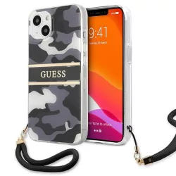   Guess GUHCP13SKCABBK iPhone 13 mini 5,4" fekete Camo Strap Collection keménytok