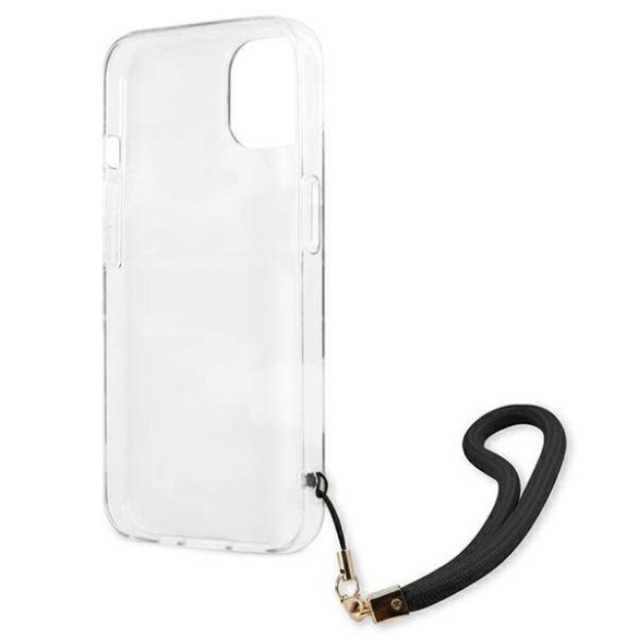 Guess GUHCP13SKCABBK iPhone 13 mini 5,4" fekete Camo Strap Collection keménytok