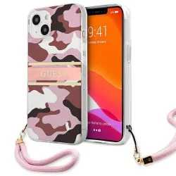   Guess GUHCP13SKCABPI iPhone 13 mini 5,4" rózsaszín Camo Strap Collection keménytok