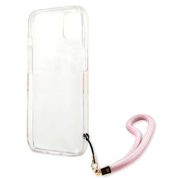 Guess GUHCP13SKCABPI iPhone 13 mini 5,4" rózsaszín Camo Strap Collection keménytok